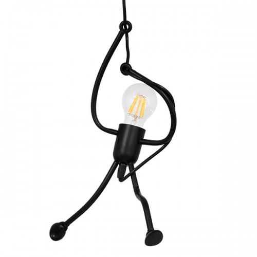GloboStar® LITTLE MAN 01652 Μοντέρνο Κρεμαστό Φωτιστικό Οροφής Μονόφωτο 1 x E27 Μαύρο Μεταλλικό Φ20 x Υ40cm Διακόσμηση - Φωτισμός - Χαλιά GloboStar® LITTLE MAN 01652 Μοντέρνο Κρεμαστό Φωτιστικό Οροφής Μονόφωτο 1 x E27 Μαύρο Μεταλλικό Φ20 x Υ40cm Διακόσμηση - Φωτισμός - Χαλιά
