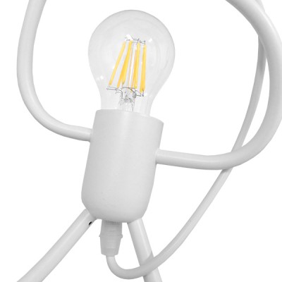 GloboStar® LITTLE MAN 00981 SET Μοντέρνο Κρεμαστό Φωτιστικό Οροφής Τρίφωτο 3 x E27 Λευκό Μεταλλικό Μ70 x Π10 x Υ105cm Διακόσμηση - Φωτισμός - Χαλιά