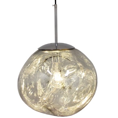 GLOBOSTAR® DIXAR 01464 Μοντέρνο Κρεμαστό Φωτιστικό Οροφής με Ντουί 1 x E27 AC 220-240V IP20 -Ασημί - Μ36 x Π36 x Υ45cm