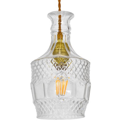 GLOBOSTAR® WHISKEY 01513 Vintage Κρεμαστό Φωτιστικό Οροφής με Ντουί 1 x E27 AC 220-240V IP20 - Διάφανο - Μ13 x Π13 x Υ22cm GLOBOSTAR® WHISKEY 01513 Vintage Κρεμαστό Φωτιστικό Οροφής με Ντουί 1 x E27 AC 220-240V IP20 - Διάφανο - Μ13 x Π13 x Υ22cm