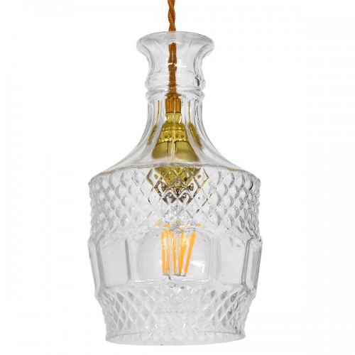 GLOBOSTAR® WHISKEY 01513 Vintage Κρεμαστό Φωτιστικό Οροφής με Ντουί 1 x E27 AC 220-240V IP20 - Διάφανο - Μ13 x Π13 x Υ22cm GLOBOSTAR® WHISKEY 01513 Vintage Κρεμαστό Φωτιστικό Οροφής με Ντουί 1 x E27 AC 220-240V IP20 - Διάφανο - Μ13 x Π13 x Υ22cm
