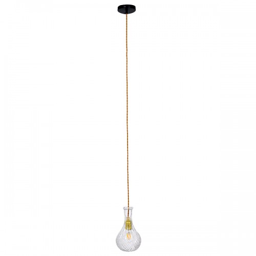 GloboStar® RUM 01514 Vintage Κρεμαστό Φωτιστικό Οροφής Μονόφωτο 1 x E27 Γυάλινο Διάφανο Φ14 x Υ23cm Διακόσμηση - Φωτισμός - Χαλιά GloboStar® RUM 01514 Vintage Κρεμαστό Φωτιστικό Οροφής Μονόφωτο 1 x E27 Γυάλινο Διάφανο Φ14 x Υ23cm Διακόσμηση - Φωτισμός - Χαλιά