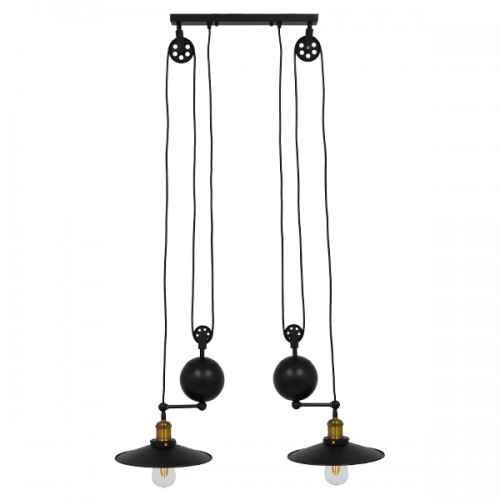 GLOBOSTAR® CARILO 01550 Vintage Κρεμαστό Φωτιστικό Οροφής με Ντουί 2 x E27 AC 220-240V IP20 - Μαύρο & Χρυσό - Μ72 x Π26 x Υ120cm GLOBOSTAR® CARILO 01550 Vintage Κρεμαστό Φωτιστικό Οροφής με Ντουί 2 x E27 AC 220-240V IP20 - Μαύρο & Χρυσό - Μ72 x Π26 x Υ120cm