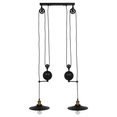 GLOBOSTAR® CARILO 01550 Vintage Κρεμαστό Φωτιστικό Οροφής με Ντουί 2 x E27 AC 220-240V IP20 - Μαύρο & Χρυσό - Μ72 x Π26 x Υ120cm GLOBOSTAR® CARILO 01550 Vintage Κρεμαστό Φωτιστικό Οροφής με Ντουί 2 x E27 AC 220-240V IP20 - Μαύρο & Χρυσό - Μ72 x Π26 x Υ120cm