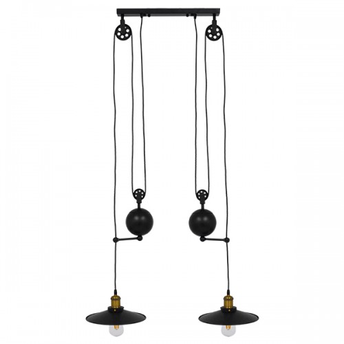 GLOBOSTAR® CARILO 01550 Vintage Κρεμαστό Φωτιστικό Οροφής με Ντουί 2 x E27 AC 220-240V IP20 - Μαύρο & Χρυσό - Μ72 x Π26 x Υ120cm GLOBOSTAR® CARILO 01550 Vintage Κρεμαστό Φωτιστικό Οροφής με Ντουί 2 x E27 AC 220-240V IP20 - Μαύρο & Χρυσό - Μ72 x Π26 x Υ120cm