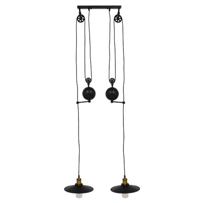 GLOBOSTAR® CARILO 01550 Vintage Κρεμαστό Φωτιστικό Οροφής με Ντουί 2 x E27 AC 220-240V IP20 - Μαύρο & Χρυσό - Μ72 x Π26 x Υ120cm GLOBOSTAR® CARILO 01550 Vintage Κρεμαστό Φωτιστικό Οροφής με Ντουί 2 x E27 AC 220-240V IP20 - Μαύρο & Χρυσό - Μ72 x Π26 x Υ120cm