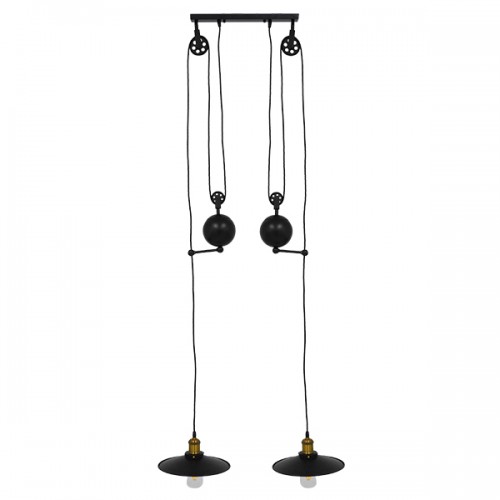 GLOBOSTAR® CARILO 01550 Vintage Κρεμαστό Φωτιστικό Οροφής με Ντουί 2 x E27 AC 220-240V IP20 - Μαύρο & Χρυσό - Μ72 x Π26 x Υ120cm GLOBOSTAR® CARILO 01550 Vintage Κρεμαστό Φωτιστικό Οροφής με Ντουί 2 x E27 AC 220-240V IP20 - Μαύρο & Χρυσό - Μ72 x Π26 x Υ120cm