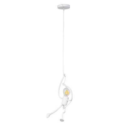 GLOBOSTAR® LITTLE MAN 01651 Μοντέρνο Κρεμαστό Φωτιστικό Οροφής με Ντουί 1 x E27 AC 220-240V IP20 - Λευκό - Μ20 x Π20 x Υ40cm GLOBOSTAR® LITTLE MAN 01651 Μοντέρνο Κρεμαστό Φωτιστικό Οροφής με Ντουί 1 x E27 AC 220-240V IP20 - Λευκό - Μ20 x Π20 x Υ40cm