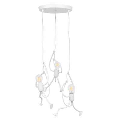 GLOBOSTAR® LITTLE MAN 01654 Μοντέρνο Κρεμαστό Φωτιστικό Οροφής με Ντουί 3 x E27 AC 220-240V IP20 - Λευκό - Μ45 x Π45 x Υ40cm GLOBOSTAR® LITTLE MAN 01654 Μοντέρνο Κρεμαστό Φωτιστικό Οροφής με Ντουί 3 x E27 AC 220-240V IP20 - Λευκό - Μ45 x Π45 x Υ40cm