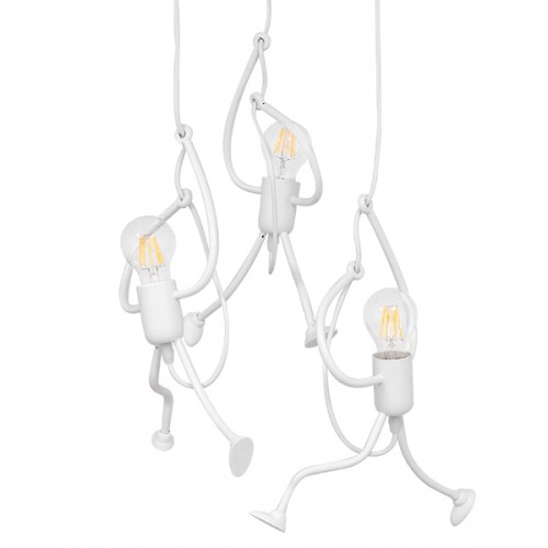 GLOBOSTAR® LITTLE MAN 01654 Μοντέρνο Κρεμαστό Φωτιστικό Οροφής με Ντουί 3 x E27 AC 220-240V IP20 - Λευκό - Μ45 x Π45 x Υ40cm GLOBOSTAR® LITTLE MAN 01654 Μοντέρνο Κρεμαστό Φωτιστικό Οροφής με Ντουί 3 x E27 AC 220-240V IP20 - Λευκό - Μ45 x Π45 x Υ40cm