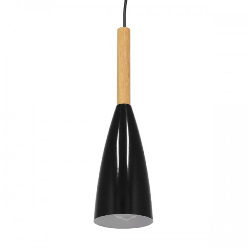 GloboStar® DILLON 00877 Μοντέρνο Κρεμαστό Φωτιστικό Οροφής Μονόφωτο 1 x E27 Μαύρο Μεταλλικό Καμπάνα Φ11 x Υ36cm Διακόσμηση - Φωτισμός - Χαλιά