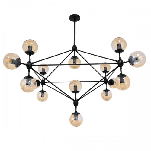 GloboStar® SENTINEL 01637 Μοντέρνο Industrial Κρεμαστό Φωτιστικό Οροφής Πολύφωτο 15 x E27 Μαύρο Μεταλλικό Πολυέλαιος με Μελί Γυαλί Φ150 x Υ115cm Διακόσμηση - Φωτισμός - Χαλιά GloboStar® SENTINEL 01637 Μοντέρνο Industrial Κρεμαστό Φωτιστικό Οροφής Πολύφωτο 15 x E27 Μαύρο Μεταλλικό Πολυέλαιος με Μελί Γυαλί Φ150 x Υ115cm Διακόσμηση - Φωτισμός - Χαλιά