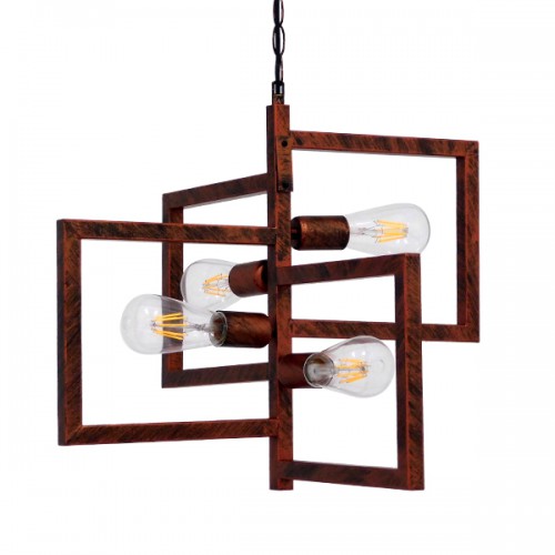 GloboStar® LOOP 00905 Μοντέρνο Industrial Κρεμαστό Φωτιστικό Οροφής Πολύφωτο 4 x E27 Καφέ Σκουριά Μεταλλικό Μ52 x Π52 x Υ42cm Διακόσμηση - Φωτισμός - Χαλιά GloboStar® LOOP 00905 Μοντέρνο Industrial Κρεμαστό Φωτιστικό Οροφής Πολύφωτο 4 x E27 Καφέ Σκουριά Μεταλλικό Μ52 x Π52 x Υ42cm Διακόσμηση - Φωτισμός - Χαλιά