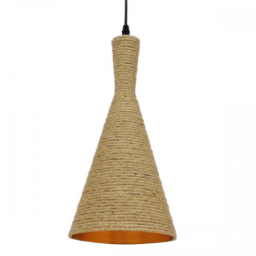 GloboStar® SHANGHAI ROPE 00918 Μοντέρνο Κρεμαστό Φωτιστικό Οροφής Μονόφωτο 1 x E27 με Μπεζ Σχοινί Καμπάνα Φ20 x Υ39cm Διακόσμηση - Φως - Χαλιά GloboStar® SHANGHAI ROPE 00918 Μοντέρνο Κρεμαστό Φωτιστικό Οροφής Μονόφωτο 1 x E27 με Μπεζ Σχοινί Καμπάνα Φ20 x Υ39cm Διακόσμηση - Φως - Χαλιά
