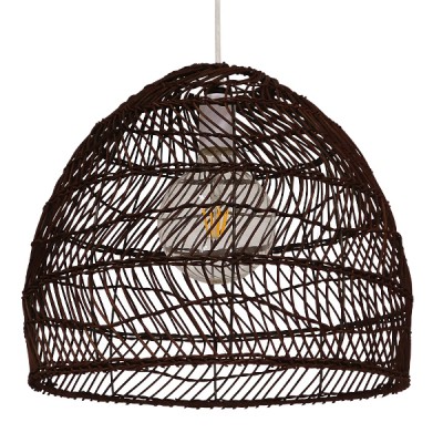 GLOBOSTAR® MALIBU 00970 Boho Κρεμαστό Φωτιστικό Οροφής με Ντουί 1 x E27 AC 220-240V IP20 - Καφέ - Μ40 x Π40 x Υ35cm