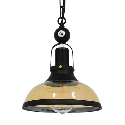 GLOBOSTAR® BILLIARD 00971 Vintage Κρεμαστό Φωτιστικό Οροφής με Ντουί 1 x E27 AC 220-240V IP20 - Mαύρο & Μελί - Μ25 x Π25 x Υ29cm GLOBOSTAR® BILLIARD 00971 Vintage Κρεμαστό Φωτιστικό Οροφής με Ντουί 1 x E27 AC 220-240V IP20 - Mαύρο & Μελί - Μ25 x Π25 x Υ29cm