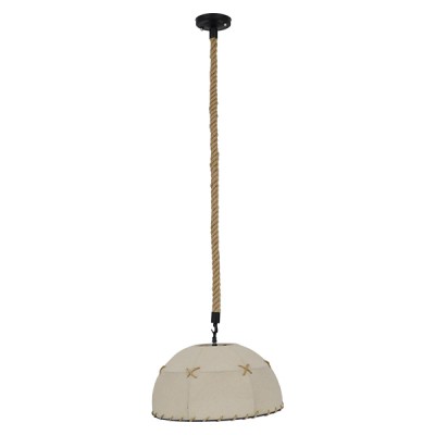 GloboStar® ANTOINETTE 01028 Vintage Κρεμαστό Φωτιστικό Οροφής Μονόφωτο 1 x E27 με Μπεζ Σχοινί και Καπέλο Φ35 x Y20cm Διακόσμηση - Φωτισμός - Χαλιά GloboStar® ANTOINETTE 01028 Vintage Κρεμαστό Φωτιστικό Οροφής Μονόφωτο 1 x E27 με Μπεζ Σχοινί και Καπέλο Φ35 x Y20cm Διακόσμηση - Φωτισμός - Χαλιά