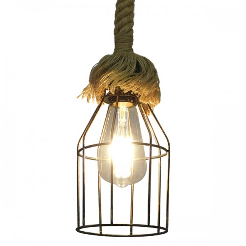 GLOBOSTAR® LAICO 01129 Vintage Κρεμαστό Φωτιστικό Οροφής με Ντουί 1 x E27 AC 220-240V IP20 - Μπρούτζινο & Μπεζ - Μ12 x Π12 x Υ100cm GLOBOSTAR® LAICO 01129 Vintage Κρεμαστό Φωτιστικό Οροφής με Ντουί 1 x E27 AC 220-240V IP20 - Μπρούτζινο & Μπεζ - Μ12 x Π12 x Υ100cm
