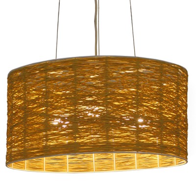 GLOBOSTAR® INCASS 01630 Vintage Κρεμαστό Φωτιστικό Οροφής με Ντουί 3 x E27 AC 220-240V IP20 - Μπεζ - Μ40 x Π40 x Υ22cm