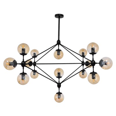 GloboStar® SENTINEL 01637 Μοντέρνο Industrial Κρεμαστό Φωτιστικό Οροφής Πολύφωτο 15 x E27 Μαύρο Μεταλλικό Πολυέλαιος με Μελί Γυαλί Φ150 x Υ115cm Διακόσμηση - Φωτισμός - Χαλιά GloboStar® SENTINEL 01637 Μοντέρνο Industrial Κρεμαστό Φωτιστικό Οροφής Πολύφωτο 15 x E27 Μαύρο Μεταλλικό Πολυέλαιος με Μελί Γυαλί Φ150 x Υ115cm Διακόσμηση - Φωτισμός - Χαλιά