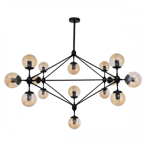 GloboStar® SENTINEL 01637 Μοντέρνο Industrial Κρεμαστό Φωτιστικό Οροφής Πολύφωτο 15 x E27 Μαύρο Μεταλλικό Πολυέλαιος με Μελί Γυαλί Φ150 x Υ115cm Διακόσμηση - Φωτισμός - Χαλιά GloboStar® SENTINEL 01637 Μοντέρνο Industrial Κρεμαστό Φωτιστικό Οροφής Πολύφωτο 15 x E27 Μαύρο Μεταλλικό Πολυέλαιος με Μελί Γυαλί Φ150 x Υ115cm Διακόσμηση - Φωτισμός - Χαλιά