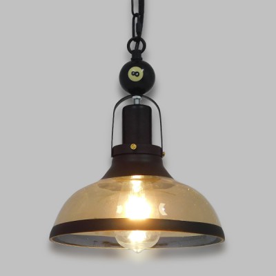 GLOBOSTAR® BILLIARD 00971 Vintage Κρεμαστό Φωτιστικό Οροφής με Ντουί 1 x E27 AC 220-240V IP20 - Mαύρο & Μελί - Μ25 x Π25 x Υ29cm GLOBOSTAR® BILLIARD 00971 Vintage Κρεμαστό Φωτιστικό Οροφής με Ντουί 1 x E27 AC 220-240V IP20 - Mαύρο & Μελί - Μ25 x Π25 x Υ29cm