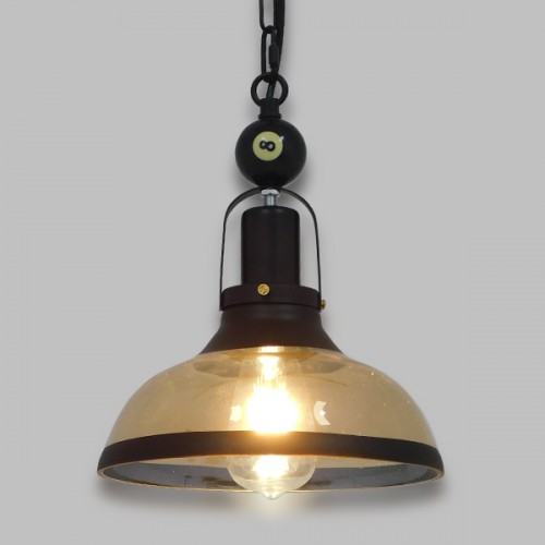 GLOBOSTAR® BILLIARD 00971 Vintage Κρεμαστό Φωτιστικό Οροφής με Ντουί 1 x E27 AC 220-240V IP20 - Mαύρο & Μελί - Μ25 x Π25 x Υ29cm GLOBOSTAR® BILLIARD 00971 Vintage Κρεμαστό Φωτιστικό Οροφής με Ντουί 1 x E27 AC 220-240V IP20 - Mαύρο & Μελί - Μ25 x Π25 x Υ29cm