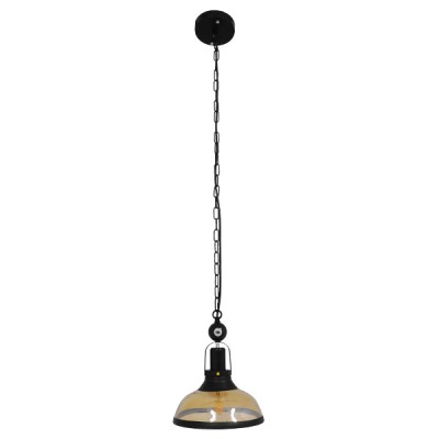 GLOBOSTAR® BILLIARD 00971 Vintage Κρεμαστό Φωτιστικό Οροφής με Ντουί 1 x E27 AC 220-240V IP20 - Mαύρο & Μελί - Μ25 x Π25 x Υ29cm GLOBOSTAR® BILLIARD 00971 Vintage Κρεμαστό Φωτιστικό Οροφής με Ντουί 1 x E27 AC 220-240V IP20 - Mαύρο & Μελί - Μ25 x Π25 x Υ29cm