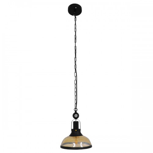 GLOBOSTAR® BILLIARD 00971 Vintage Κρεμαστό Φωτιστικό Οροφής με Ντουί 1 x E27 AC 220-240V IP20 - Mαύρο & Μελί - Μ25 x Π25 x Υ29cm GLOBOSTAR® BILLIARD 00971 Vintage Κρεμαστό Φωτιστικό Οροφής με Ντουί 1 x E27 AC 220-240V IP20 - Mαύρο & Μελί - Μ25 x Π25 x Υ29cm