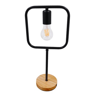 GloboStar® HONOR SQUARE 01435 Μοντέρνο Επιτραπέζιο Φωτιστικό Πορτατίφ Μονόφωτο 1 x E27 IP20 Μαύρο Μέταλλο με Μπεζ Ξύλο - Μ20 x Π20 x Υ42cm GloboStar® HONOR SQUARE 01435 Μοντέρνο Επιτραπέζιο Φωτιστικό Πορτατίφ Μονόφωτο 1 x E27 IP20 Μαύρο Μέταλλο με Μπεζ Ξύλο - Μ20 x Π20 x Υ42cm