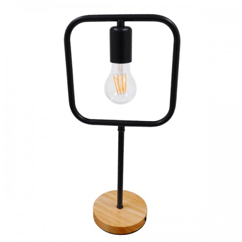 GloboStar® HONOR SQUARE 01435 Μοντέρνο Επιτραπέζιο Φωτιστικό Πορτατίφ Μονόφωτο 1 x E27 IP20 Μαύρο Μέταλλο με Μπεζ Ξύλο - Μ20 x Π20 x Υ42cm GloboStar® HONOR SQUARE 01435 Μοντέρνο Επιτραπέζιο Φωτιστικό Πορτατίφ Μονόφωτο 1 x E27 IP20 Μαύρο Μέταλλο με Μπεζ Ξύλο - Μ20 x Π20 x Υ42cm