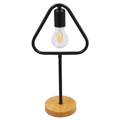 GloboStar® HONOR TRIANGLE 01436 Μοντέρνο Επιτραπέζιο Φωτιστικό Πορτατίφ Μονόφωτο 1 x E27 IP20 Μαύρο Μέταλλο με Μπεζ Ξύλο - Μ20 x Π20 x Υ40cm GloboStar® HONOR TRIANGLE 01436 Μοντέρνο Επιτραπέζιο Φωτιστικό Πορτατίφ Μονόφωτο 1 x E27 IP20 Μαύρο Μέταλλο με Μπεζ Ξύλο - Μ20 x Π20 x Υ40cm