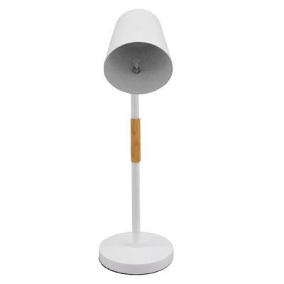 GloboStar® VERITY 01440 Μοντέρνο Επιτραπέζιο Φωτιστικό Πορτατίφ Μονόφωτο Λευκό Μεταλλικό με Ξύλινες Λεπτομέρειες Φ13 x Υ56cm GloboStar® VERITY 01440 Μοντέρνο Επιτραπέζιο Φωτιστικό Πορτατίφ Μονόφωτο Λευκό Μεταλλικό με Ξύλινες Λεπτομέρειες Φ13 x Υ56cm
