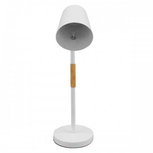 GloboStar® VERITY 01440 Μοντέρνο Επιτραπέζιο Φωτιστικό Πορτατίφ Μονόφωτο Λευκό Μεταλλικό με Ξύλινες Λεπτομέρειες Φ13 x Υ56cm GloboStar® VERITY 01440 Μοντέρνο Επιτραπέζιο Φωτιστικό Πορτατίφ Μονόφωτο Λευκό Μεταλλικό με Ξύλινες Λεπτομέρειες Φ13 x Υ56cm
