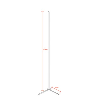 Μοντέρνο Minimal Επιδαπέδιο Μαύρο Φωτιστικό 200cm LED 32 Watt με Ασύρματο Χειριστήριο RF & Dimmer RGB GloboStar ALIEN Design GLOBO-200-8 Μοντέρνο Minimal Επιδαπέδιο Μαύρο Φωτιστικό 200cm LED 32 Watt με Ασύρματο Χειριστήριο RF & Dimmer RGB GloboStar ALIEN Design GLOBO-200-8