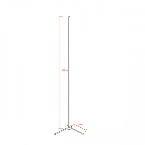 Μοντέρνο Minimal Επιδαπέδιο Μαύρο Φωτιστικό 200cm LED 32 Watt με Ασύρματο Χειριστήριο RF & Dimmer RGB GloboStar ALIEN Design GLOBO-200-8 Διακόσμηση - Φωτισμός - Χαλιά