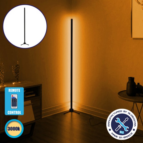 Μοντέρνο Minimal Επιδαπέδιο Μαύρο Φωτιστικό 100cm LED 16 Watt με Ασύρματο Χειριστήριο RF & Dimmer Θερμό Λευκό 3000k GloboStar ALIEN Design GLOBO-100-3 Διακόσμηση - Φωτισμός - Χαλιά