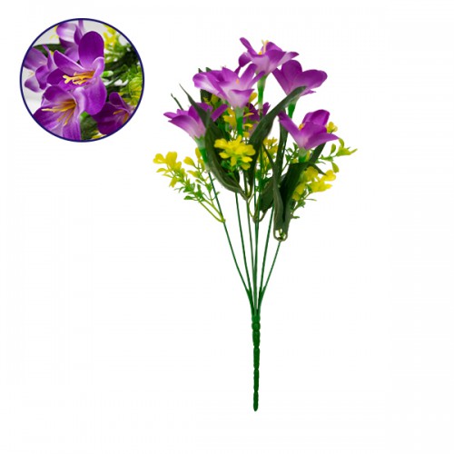 GloboStar® 09084 Τεχνητό Φυτό Διακοσμητικό Μπουκέτο Rain Lily Μωβ M15cm x Υ33cm Π15cm με 7 Κλαδάκια Διακόσμηση - Φως - Χαλιά GloboStar® 09084 Τεχνητό Φυτό Διακοσμητικό Μπουκέτο Rain Lily Μωβ M15cm x Υ33cm Π15cm με 7 Κλαδάκια Διακόσμηση - Φως - Χαλιά
