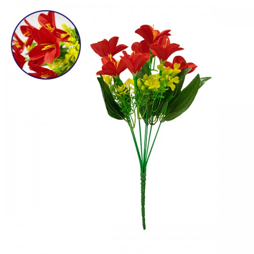 GloboStar® 09085 Τεχνητό Φυτό Διακοσμητικό Μπουκέτο Rain Lily Κόκκινο M15cm x Υ33cm Π15cm με 7 Κλαδάκια Διακόσμηση - Φως - Χαλιά GloboStar® 09085 Τεχνητό Φυτό Διακοσμητικό Μπουκέτο Rain Lily Κόκκινο M15cm x Υ33cm Π15cm με 7 Κλαδάκια Διακόσμηση - Φως - Χαλιά