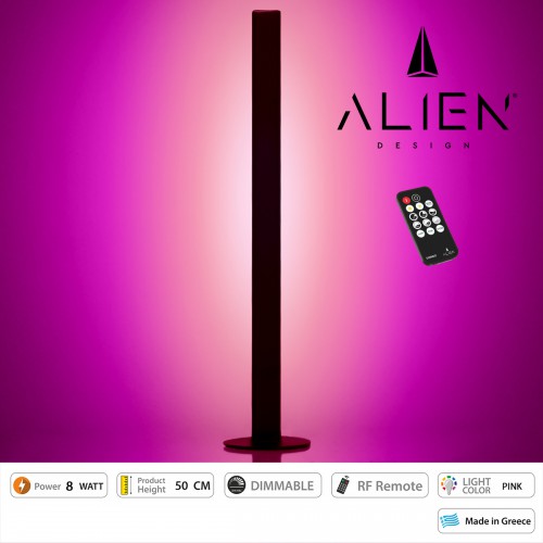 GloboStar® ALIEN-DIVA-BLACK-50-7 ALIEN Design DIVA Μοντέρνο Minimal Nordic Μεταλλικό Φωτιστικό Επιτραπέζιο - Πορτατίφ - Λαμπατέρ Μαύρο LED 8W 800 lm με Ασύρματο Χειριστήριο RF & Dimmer IP20 Ροζ Μ3 x Π1.6 x Υ50cm Διακόσμηση - Φως - Χαλιά GloboStar® ALIEN-DIVA-BLACK-50-7 ALIEN Design DIVA Μοντέρνο Minimal Nordic Μεταλλικό Φωτιστικό Επιτραπέζιο - Πορτατίφ - Λαμπατέρ Μαύρο LED 8W 800 lm με Ασύρματο Χειριστήριο RF & Dimmer IP20 Ροζ Μ3 x Π1.6 x Υ50cm Διακόσμηση - Φως - Χαλιά