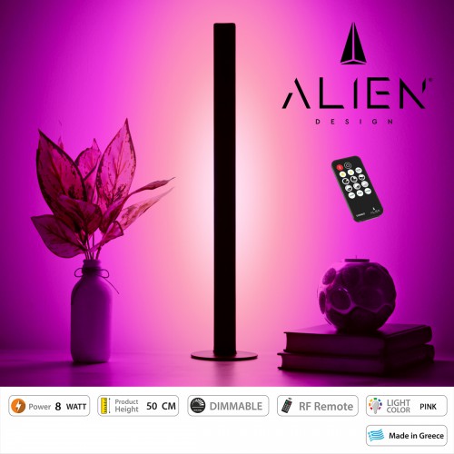 GloboStar® ALIEN-DIVA-BLACK-50-7 ALIEN Design DIVA Μοντέρνο Minimal Nordic Μεταλλικό Φωτιστικό Επιτραπέζιο - Πορτατίφ - Λαμπατέρ Μαύρο LED 8W 800 lm με Ασύρματο Χειριστήριο RF & Dimmer IP20 Ροζ Μ3 x Π1.6 x Υ50cm Διακόσμηση - Φως - Χαλιά GloboStar® ALIEN-DIVA-BLACK-50-7 ALIEN Design DIVA Μοντέρνο Minimal Nordic Μεταλλικό Φωτιστικό Επιτραπέζιο - Πορτατίφ - Λαμπατέρ Μαύρο LED 8W 800 lm με Ασύρματο Χειριστήριο RF & Dimmer IP20 Ροζ Μ3 x Π1.6 x Υ50cm Διακόσμηση - Φως - Χαλιά