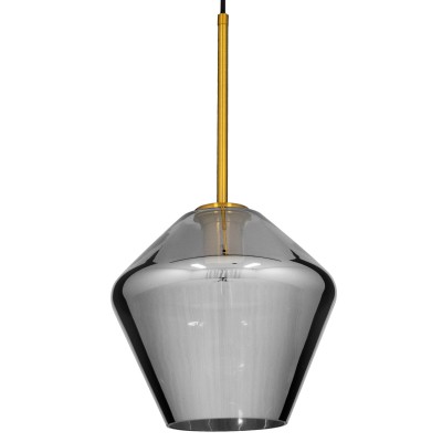 GLOBOSTAR® AMARIS 00872 Μοντέρνο Κρεμαστό Φωτιστικό Οροφής με Ντουί 1 x E27 AC 220-240V IP20 - Χρυσό & Μαύρο Φιμέ - Μ22 x Π22 x Y22cm