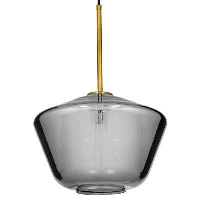 GLOBOSTAR® AMARIS 00873 Μοντέρνο Κρεμαστό Φωτιστικό Οροφής με Ντουί 1 x E27 AC 220-240V IP20 - Χρυσό & Μαύρο Φιμέ - Μ30 x Π30 x Y22cm