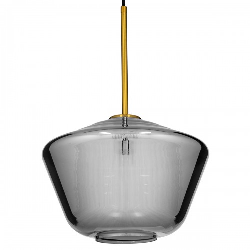GloboStar® AMARIS 00873 Μοντέρνο Κρεμαστό Φωτιστικό Οροφής Μονόφωτο 1 x E27 Γυάλινο Φιμέ Νίκελ Φ30 x Υ22cm Διακόσμηση - Φωτισμός - Χαλιά