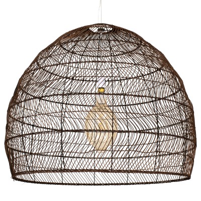 GLOBOSTAR® MALIBU 00967 Boho Κρεμαστό Φωτιστικό Οροφής με Ντουί 1 x E27 AC 220-240V IP20 - Καφέ - Μ100 x Π100 x Y86cm