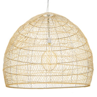 GLOBOSTAR® MALIBU 00974 Boho Κρεμαστό Φωτιστικό Οροφής με Ντουί 1 x E27 AC 220-240V IP20 - Μπεζ - Μ100 x Π100 x Y86cm