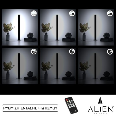 GloboStar® ALIEN-DIVA-BLACK-50-1 ALIEN Design DIVA Μοντέρνο Minimal Nordic Μεταλλικό Φωτιστικό Επιτραπέζιο - Πορτατίφ - Λαμπατέρ Μαύρο LED 8W 1120lm με Ασύρματο Χειριστήριο RF & Dimmer IP20 Ψυχρό Λευκό 6000K Μ3 x Π1.6 x Υ50cm GloboStar® ALIEN-DIVA-BLACK-50-1 ALIEN Design DIVA Μοντέρνο Minimal Nordic Μεταλλικό Φωτιστικό Επιτραπέζιο - Πορτατίφ - Λαμπατέρ Μαύρο LED 8W 1120lm με Ασύρματο Χειριστήριο RF & Dimmer IP20 Ψυχρό Λευκό 6000K Μ3 x Π1.6 x Υ50cm