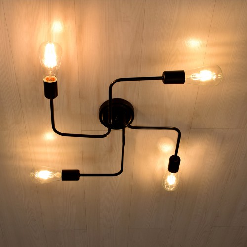 GloboStar® LIBERTA 00838 Μοντέρνο Φωτιστικό Οροφής Πολύφωτο Μαύρο Μεταλλικό Μ44.5 x Π44.5 x Υ12cm Διακόσμηση - Φωτισμός - Χαλιά GloboStar® LIBERTA 00838 Μοντέρνο Φωτιστικό Οροφής Πολύφωτο Μαύρο Μεταλλικό Μ44.5 x Π44.5 x Υ12cm Διακόσμηση - Φωτισμός - Χαλιά