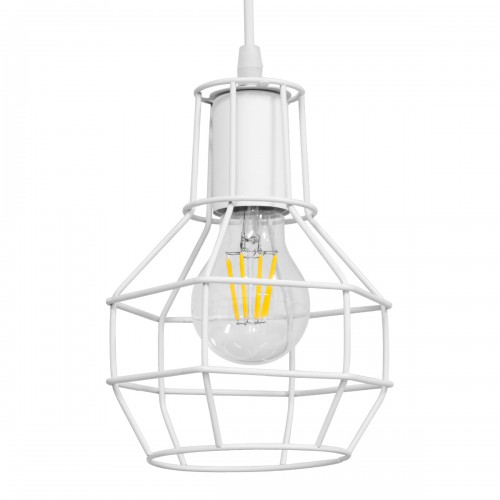GloboStar® CAGE 00867 Vintage Industrial Κρεμαστό Φωτιστικό Οροφής Μονόφωτο 1 x E27 Λευκό Μεταλλικό Πλέγμα Φ15 x Y22cm Διακόσμηση - Φωτισμός - Χαλιά GloboStar® CAGE 00867 Vintage Industrial Κρεμαστό Φωτιστικό Οροφής Μονόφωτο 1 x E27 Λευκό Μεταλλικό Πλέγμα Φ15 x Y22cm Διακόσμηση - Φωτισμός - Χαλιά