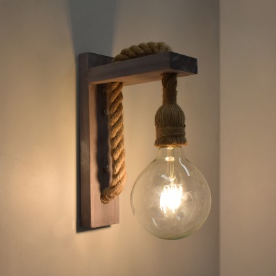GLOBOSTAR® KENSI 00879 Boho Φωτιστικό Τοίχου - Απλίκα με Ντουί 1 x E27 AC 220-240V IP20 - Καφέ & Μπεζ - Μ7 x Π20 x Υ30cm GLOBOSTAR® KENSI 00879 Boho Φωτιστικό Τοίχου - Απλίκα με Ντουί 1 x E27 AC 220-240V IP20 - Καφέ & Μπεζ - Μ7 x Π20 x Υ30cm